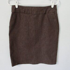 New York Clothing Co brown cotton blend knee length straight/pencil skirt *Sz 6*